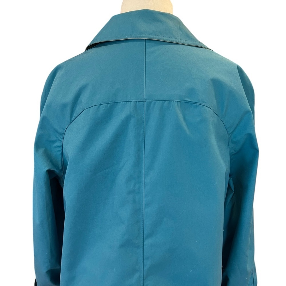 Vintage Forecaster of Boston Reversible Teal Blue and Tan Trench Coat Size 16 - Picture 6 of 13